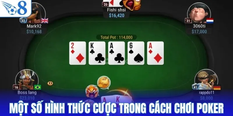 Một số hình thức cược trong cách chơi poker
